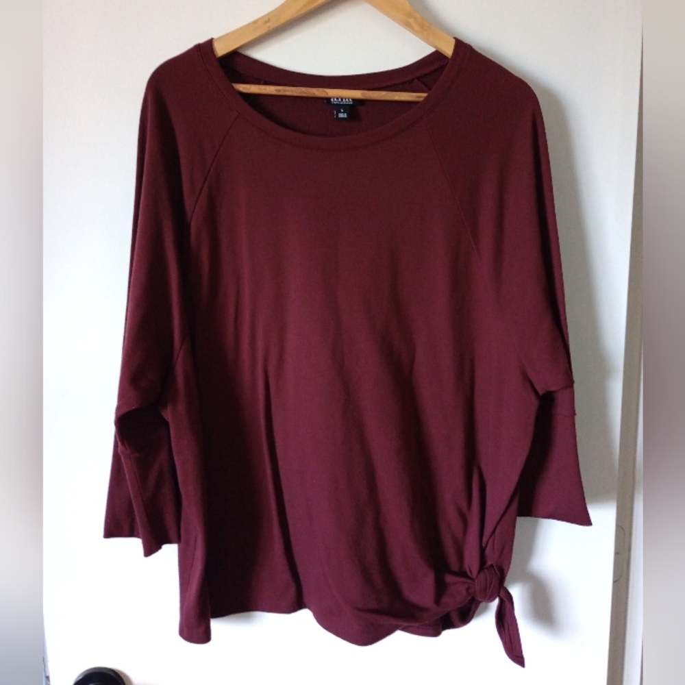 a.n.a Deep Burgundy Top with Side Tie Size Large